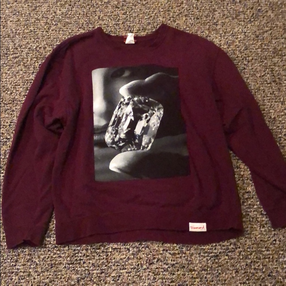 Maroon Diamond Supply Crew Neck, XL